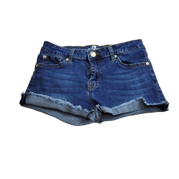 7 for all Mankind distressed denim shorts 14 - Picture 1 of 4